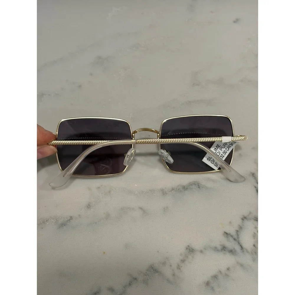I-SEA Sublime Gold Purple Gradient Rectangular Sunglasses‎ Womens NEW